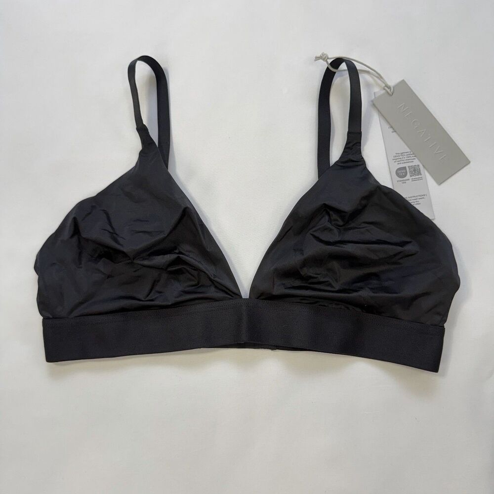 NEW Negative Glace Triangle Bra Size 4 Black Wireless Adjustable Straps - Picture 2 of 4